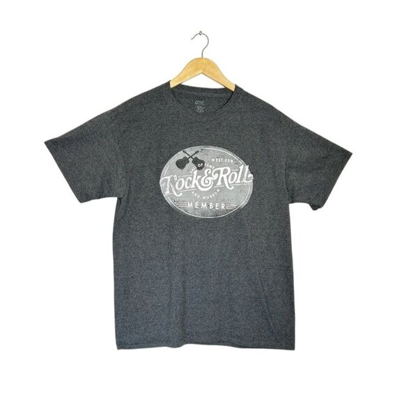 Port & Co. Rock & Roll Hall of Fame Short Sleeve Tee in Gray - Sz L - Picture 1 of 5